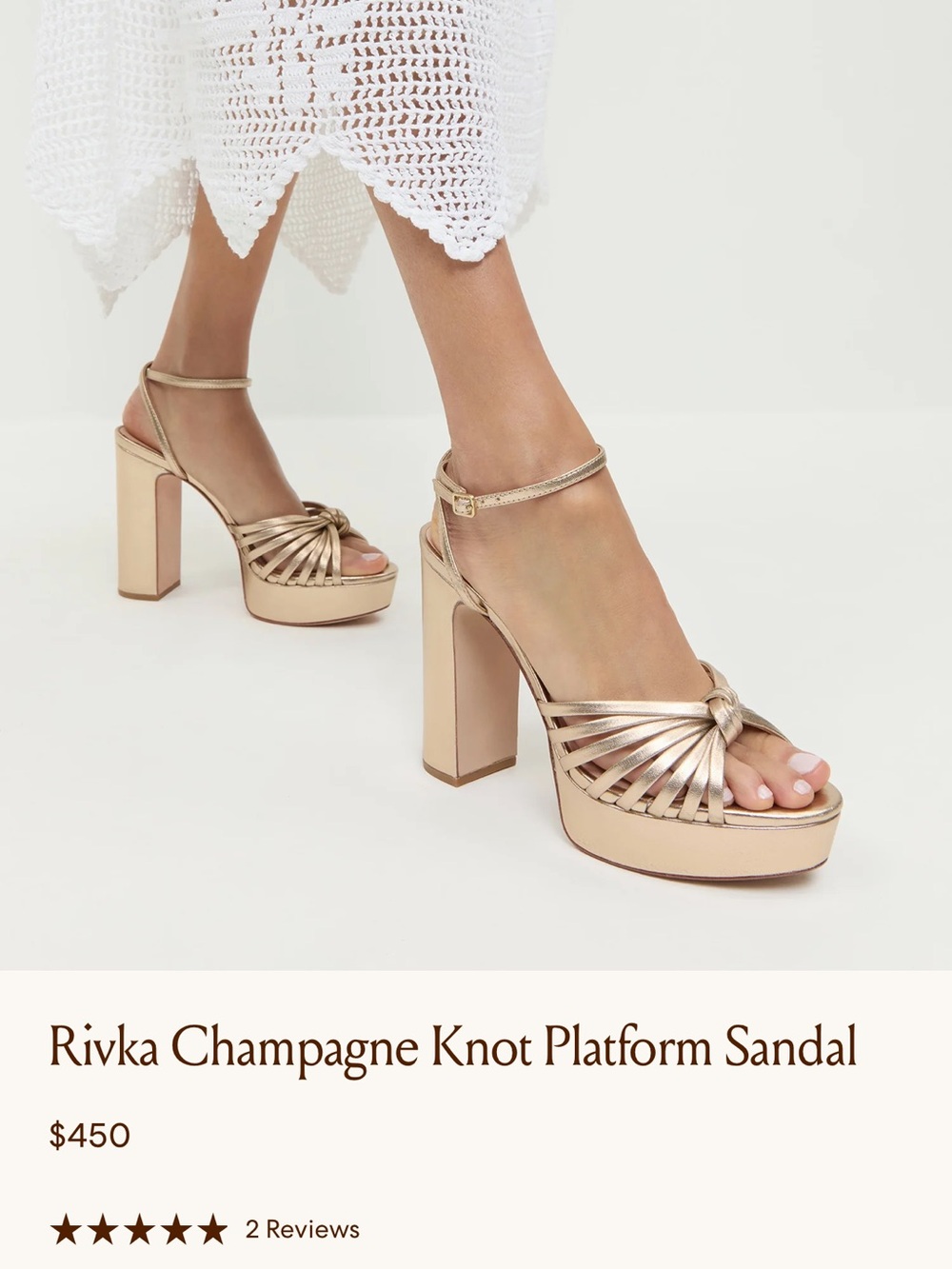 Loeffler Randall Rivka Champagne Knot Platform Heels - size 8.5 – Brand New - Picture 6 of 10